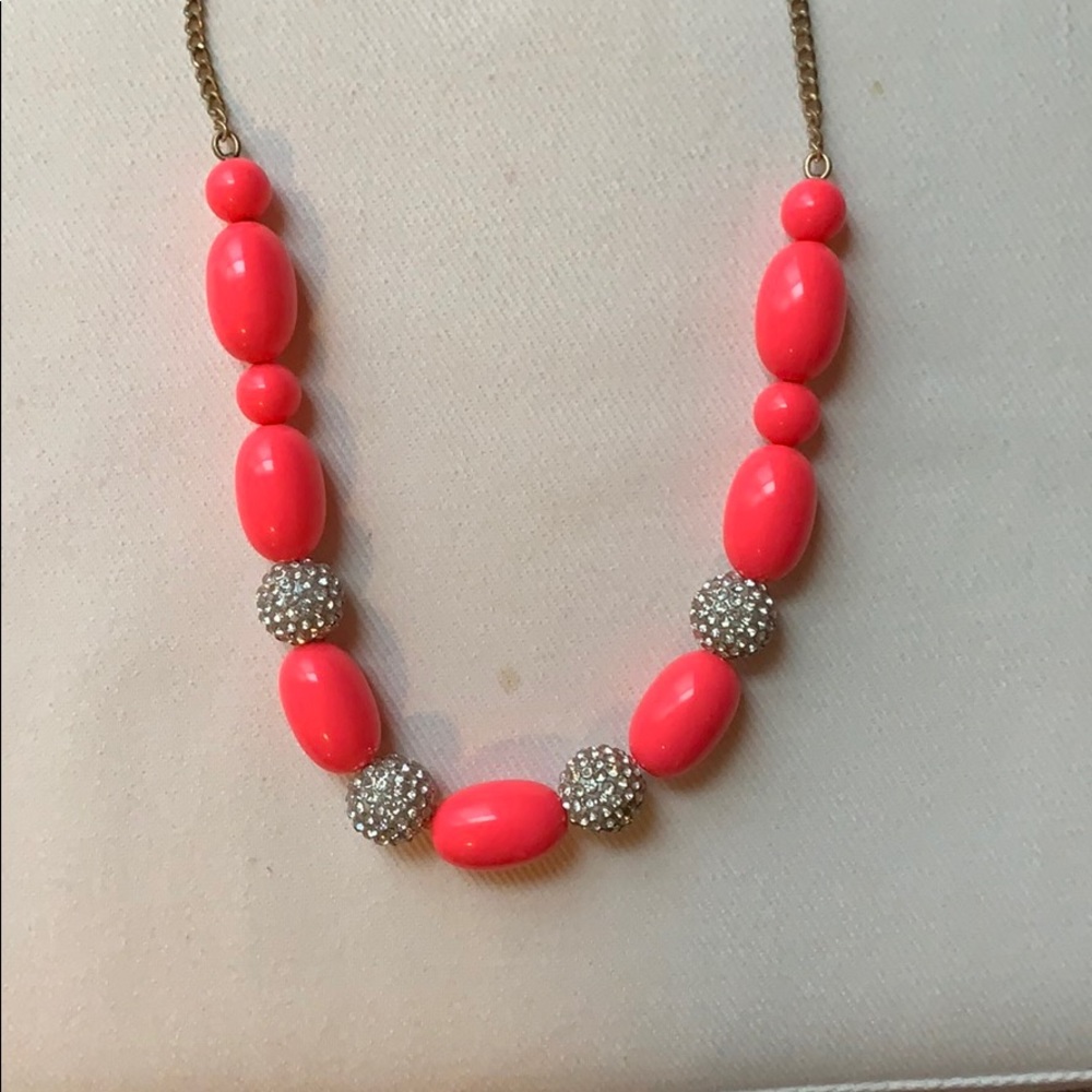 J crew hot pink statement necklace